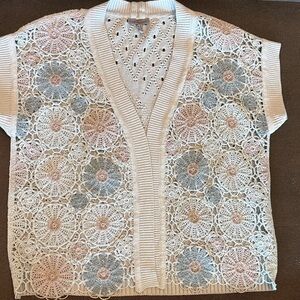 Conditions Apply Anthropologie  Crochet and Knitted Vest - Boho Style one size